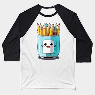 Back to school happy face pencil holder Baseball T-Shirt